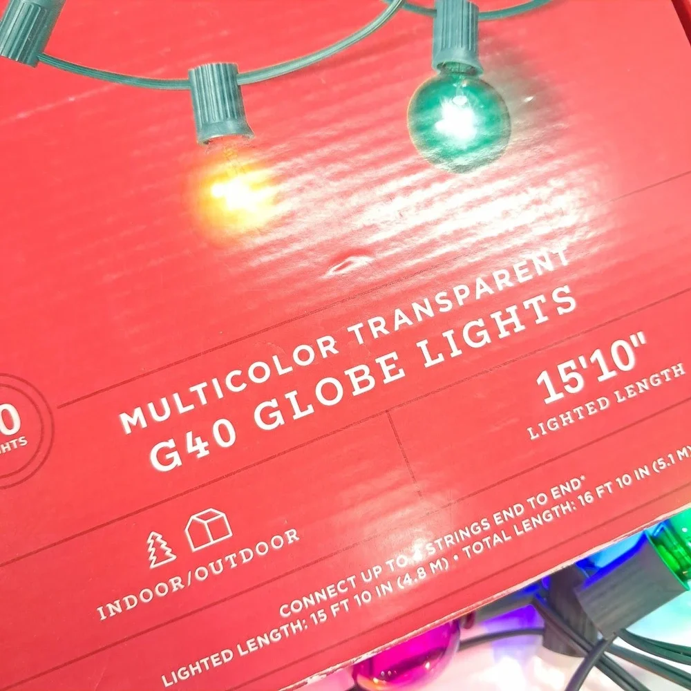 Wondershop Target G40 Globe Lights Multicolor transparent 20 lights Christmas